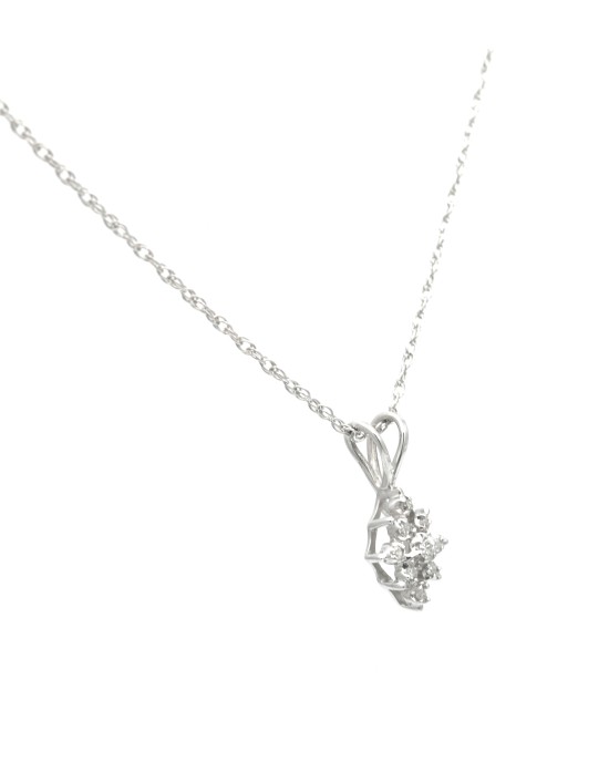 Diamond Cluster Lace Chain Necklace